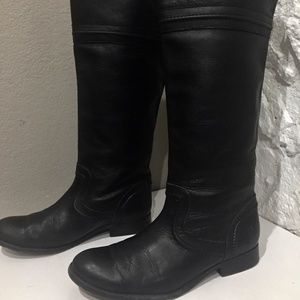 FRYE Melissa Black Leather TALL Knee High Boots